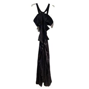Lot 8 Chloe Dao Black Silk Venus Draped Gown Size 10 $498 MSRP